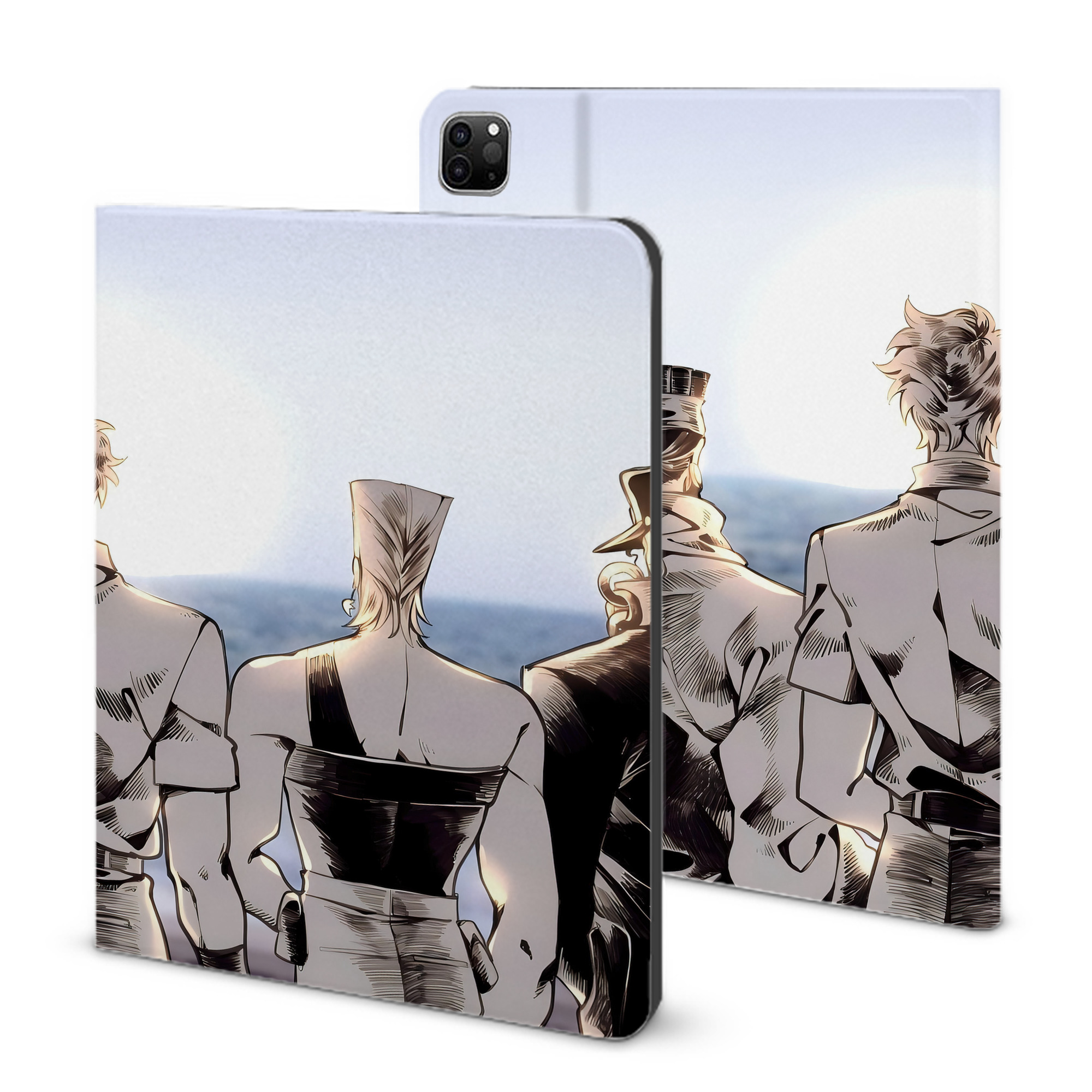 （画像用） ジョジョの奇妙な冒険 JoJo's Bizarre Adventure IPad ケース ブック型 PUレザー TPU 耐衝撃 軽量 薄型 ペン収納なし 全面保護 IPad 各モデル対応